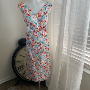 CHLOE & RENE Sleeveless Knee Length Shift Dress Colorful Floral Print L